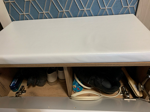 Обувница Эго Об-1 на ножках бетон светлый / белый глянец фото покупателя 5