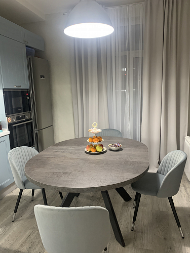 Стул на металлокаркасе Gabi dark beige / black / silver фото покупателя 1