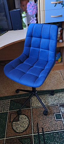 Компьютерное кресло Честер темно-серый велюр velutto 32 / белый фото покупателя 54