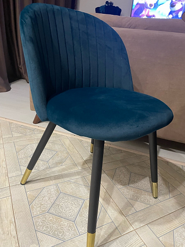 Стул на металлокаркасе Gabi 1 light blue / black / gold фото покупателя 940