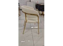 Стул на металлокаркасе Kamelia белый / ткань золотые ножки из шоурума 3
