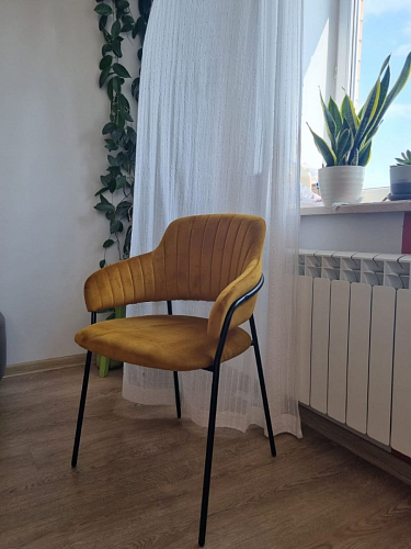 Стул на металлокаркасе Инклес дымчатый / черный глянец фото покупателя 2