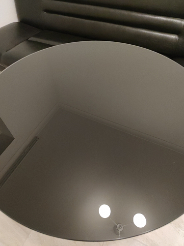 Стеклянный стол Tulip 90 black glass фото покупателя 9