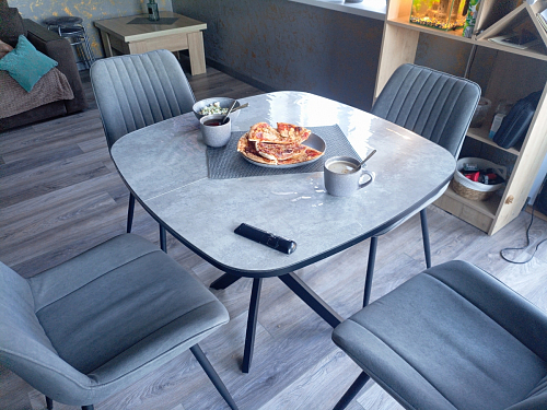 Стул на металлокаркасе Седа 360 К латте (velutto 08) / белый фото покупателя 346