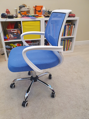 Компьютерное кресло Ergoplus белое / голубое фото покупателя 29