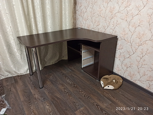 Письменный стол СР-132-130 левый с надстройкой шамони-ч / карамель фото покупателя 9