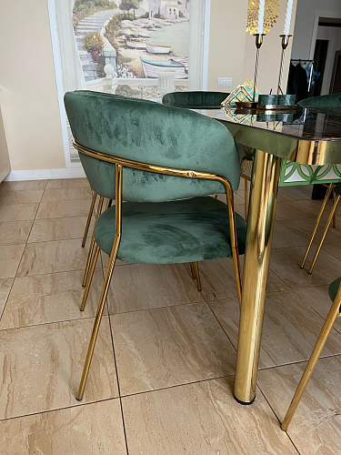 Стул на металлокаркасе Kamelia темно-серый / золотой фото покупателя 85