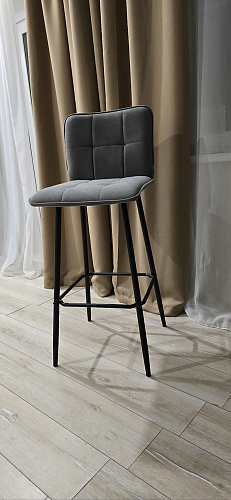 Полубарный стул Bari/Бари серый велюр фото покупателя 28