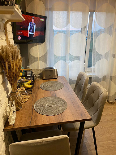 Деревянный стол Лота Лофт 140х80 дуб крафт табачный / черный матовый фото покупателя 427