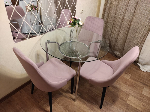 Стул на металлокаркасе Kora green / black фото покупателя 165