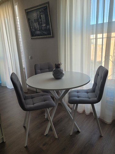 Стул на металлокаркасе Чилли зеленый / белый каркас фото покупателя 43