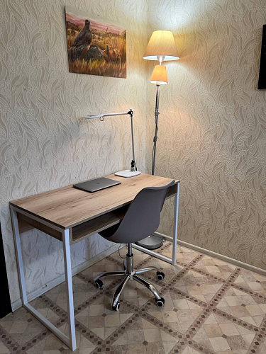 Письменный стол Леон Лофт дуб делано светлый / белый матовый фото покупателя 16