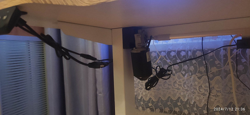 Компьютерный стол Маркос 140х80 голубой / черный фото покупателя 2