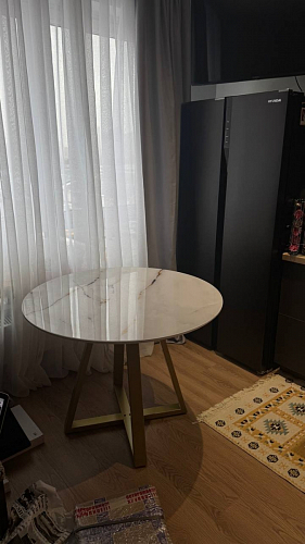 Стеклянный стол Норфолк 100 золото фото покупателя 21