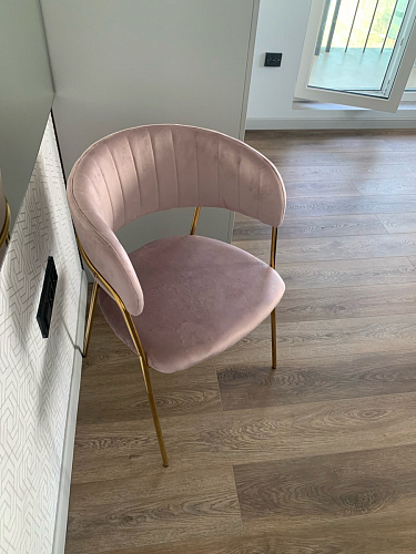 Стул на металлокаркасе Kamelia зеленый / золото фото покупателя 86