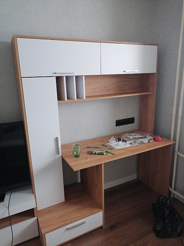 Письменный стол Лайт 03.243 дуб золотой (craft) / белый премиум фото покупателя 137