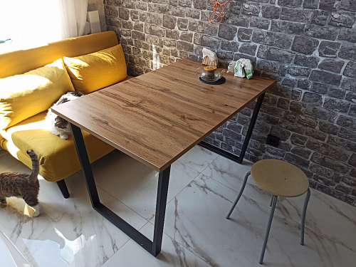 Деревянный стол Лота Лофт 140х80 черный матовый / бетон светлый фото покупателя 252