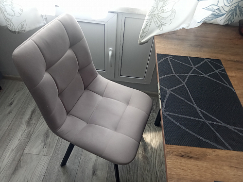 Стул на металлокаркасе Чилли К светло-серый велюр / черный каркас фото покупателя 65