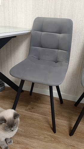 Стул на металлокаркасе Чилли синяя ткань / белый фото покупателя 217