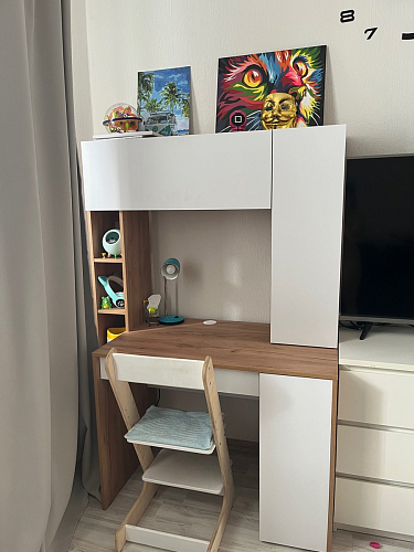 Письменный стол Комфорт 12.71 дуб золотой craft / белая аляска фото покупателя 10