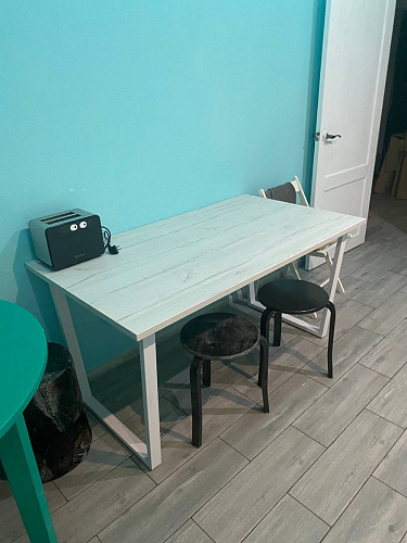 Стол Лота Лофт 140 25 мм черный матовый / бетон фото покупателя 145