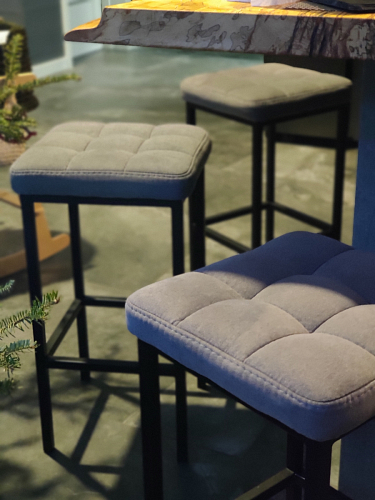 Барный стул Лофт кожзам темно-серый / черный матовый фото покупателя 30