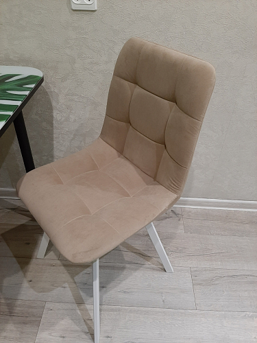 Стул на металлокаркасе Чилли бежевый / белый каркас фото покупателя 782