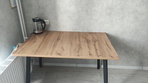 Стол Тринити Лофт 120 32 мм дуб галифакс табако / черный матовый фото покупателя 933