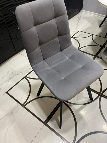 Стул на металлокаркасе Чилли К светло-серый велюр / черный каркас фото покупателя 33