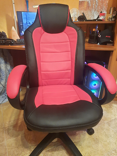 Компьютерное кресло Kadis темно-красное / черное фото покупателя 2