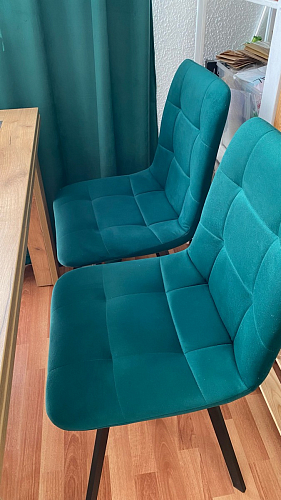 Стул на металлокаркасе Чилли К светло-серый велюр / черный каркас фото покупателя 155