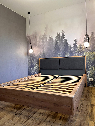 Двуспальная кровать Клауд 160х200 парящая дуб крафт золотой / антрацит фото покупателя 219