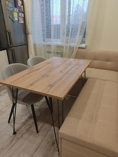 Стул на металлокаркасе Gabi 1 light blue / black / gold фото покупателя 175