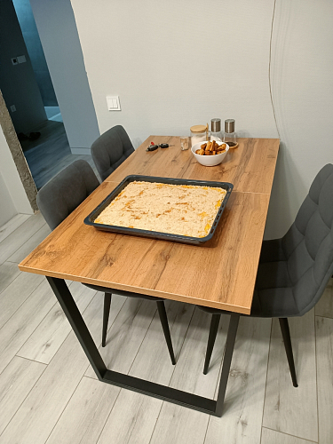 Стол Лота Лофт 140 25 мм черный матовый / бетон фото покупателя 712