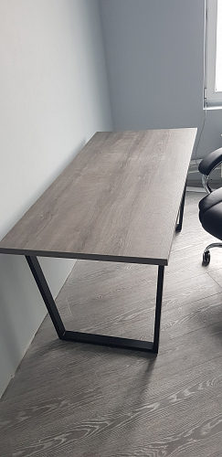 Стол Эльпатия 130 дуб велингтон / черный матовый фото покупателя 33