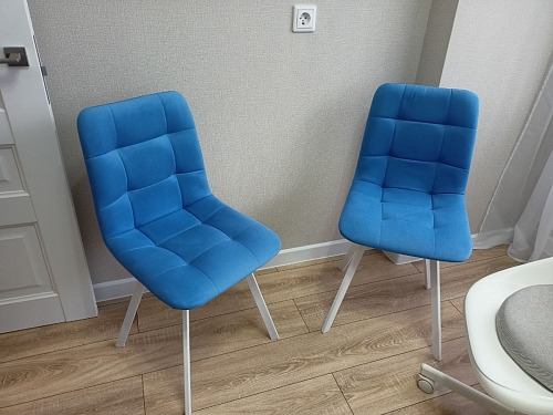 Стул на металлокаркасе Чилли К светло-серый велюр / черный каркас фото покупателя 1335