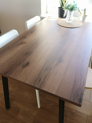 Стол Тринити Лофт 120 32 мм дуб галифакс табако / черный матовый фото покупателя 267