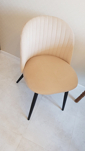 Стул на металлокаркасе Gabi dark beige / black / silver фото покупателя 892