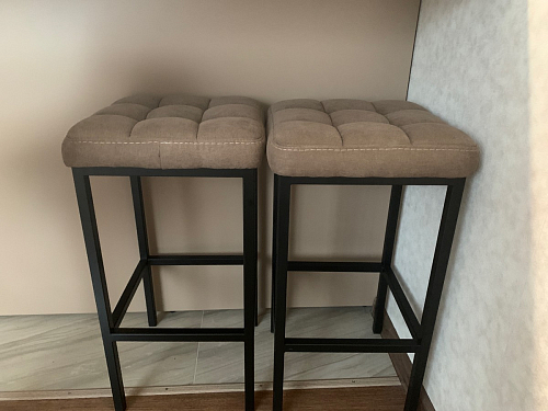 Барный стул Лофт ткань канди крем / черный матовый фото покупателя 69