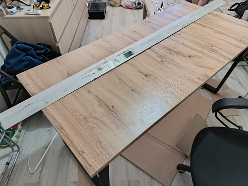 Деревянный стол Лота Лофт 120х75 белый матовый / дуб крафт золотой фото покупателя 178