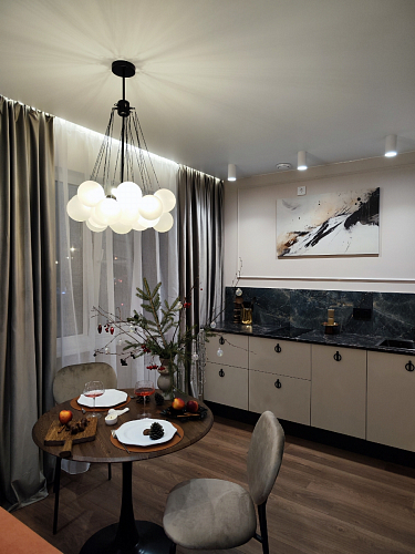 Стол Тулип 90х73 белый мрамор / золото фото покупателя 83