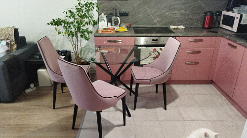 Стул на металлокаркасе Kora green / black фото покупателя 102