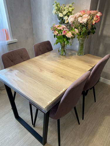 Деревянный стол Лота Лофт 140х80 черный матовый / бетон светлый фото покупателя 914