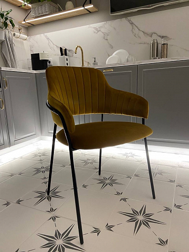 Стул на металлокаркасе Инклес желтый / черный глянец фото покупателя 19