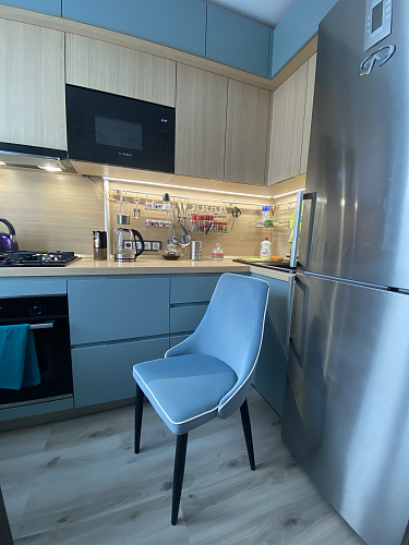 Стул на металлокаркасе Kora 1 light blue / white / black фото покупателя 1