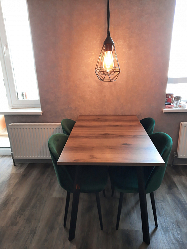 Стол Тринити Лофт 120 32 мм дуб галифакс табако / черный матовый фото покупателя 114