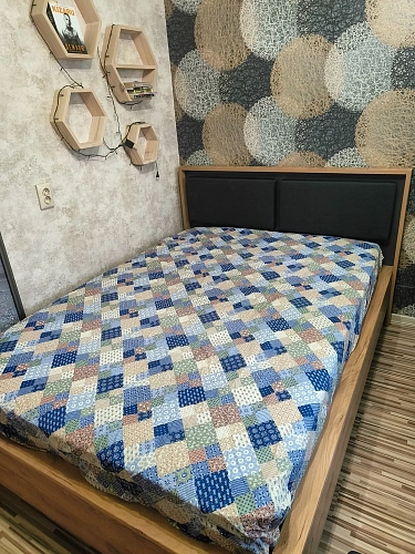 Полутораспальная кровать Клауд 140х200 парящая дуб крафт золотой / антрацит фото покупателя 66