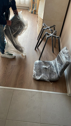 Стул на металлокаркасе Чилли синяя ткань / белый фото покупателя 946