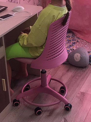 Компьютерное кресло Kiddy/Кидди розовое ткань (сетка) фото покупателя 25