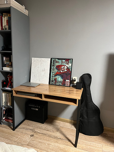 Письменный стол Леон Лофт черный матовый / дуб вотан фото покупателя 64